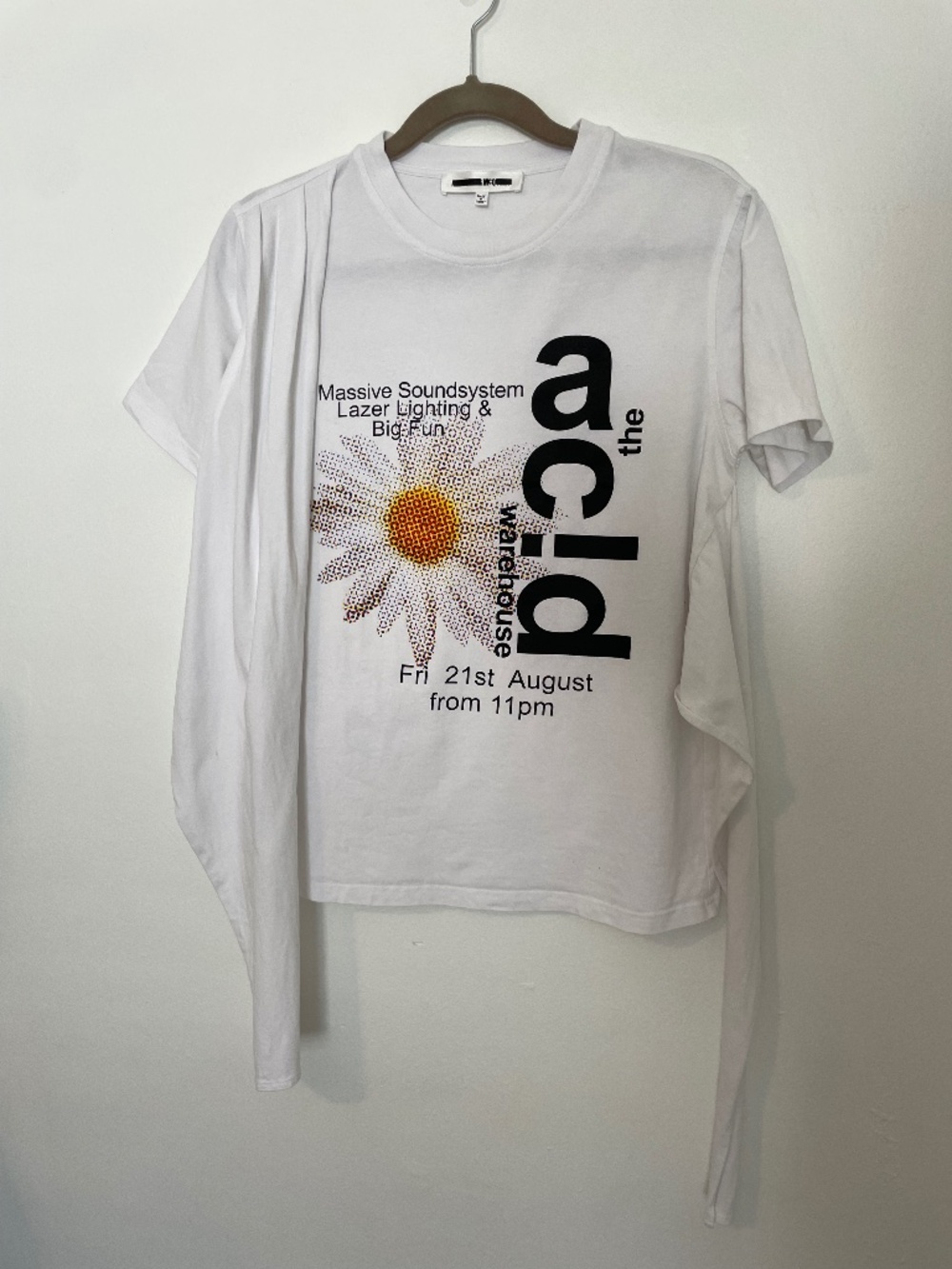 McQ Alexander McQueen Acid Warehouse Graphic T Tee Shirt, White,  Unisex Small